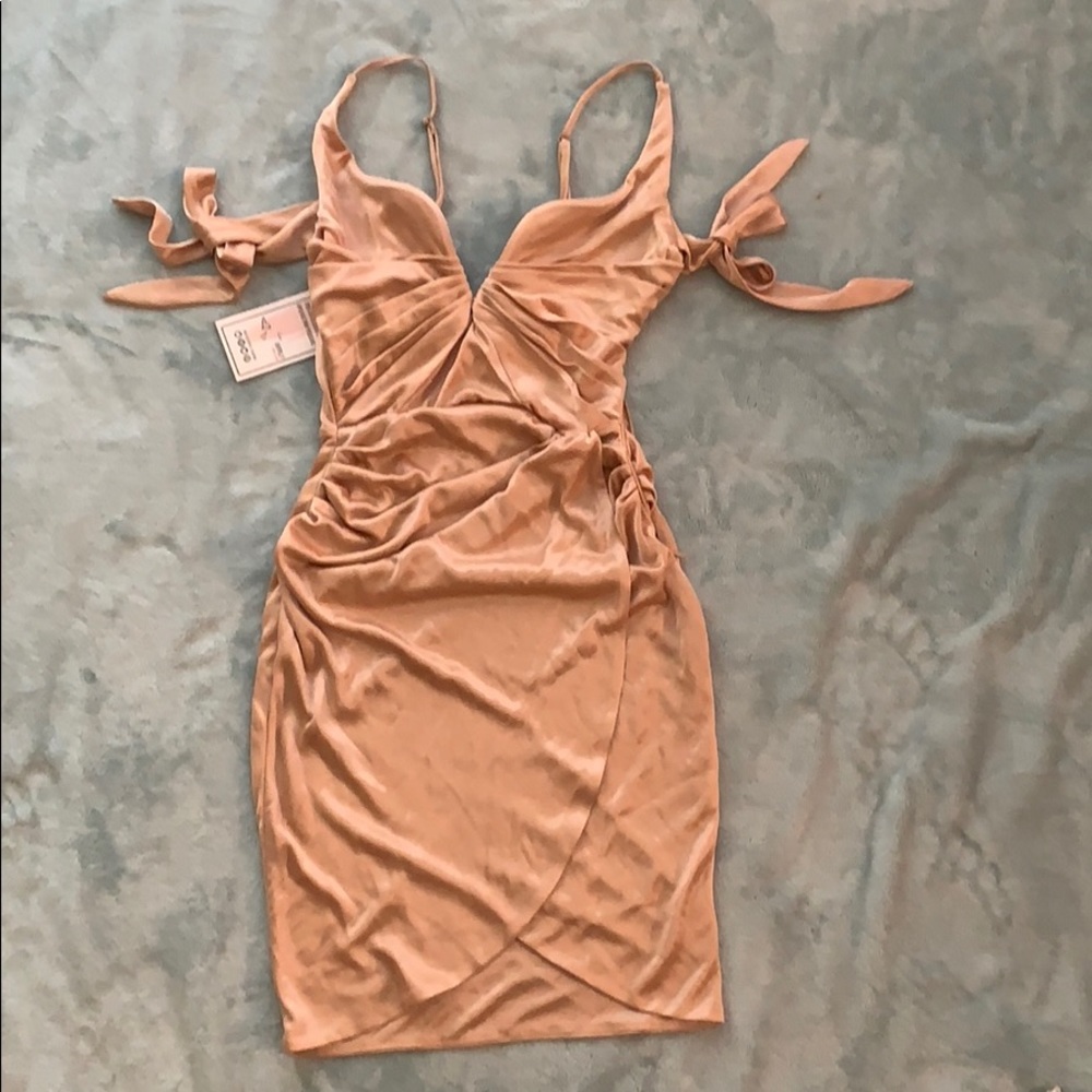 Satin Champagne Dress. NWT.